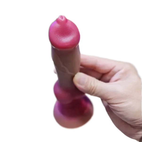 Soft Silicone Dog Penis Dildo 190mm Realistic Pleasure Toy Nude Color