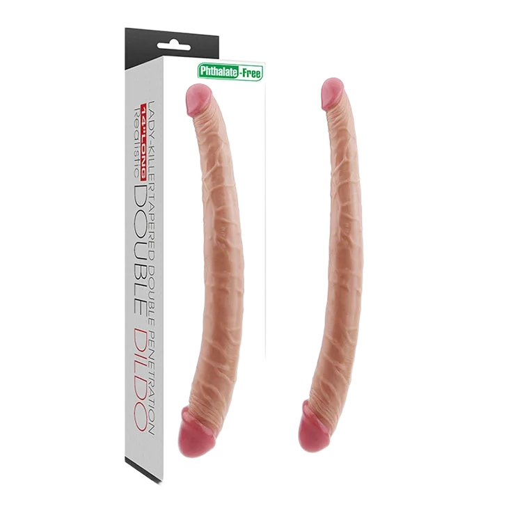 Soft silicone double-ended dildo for lesbian couples pleasure