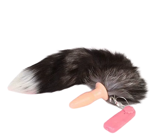 Soft Silicone Vibrating Fox Tail Plug Anal