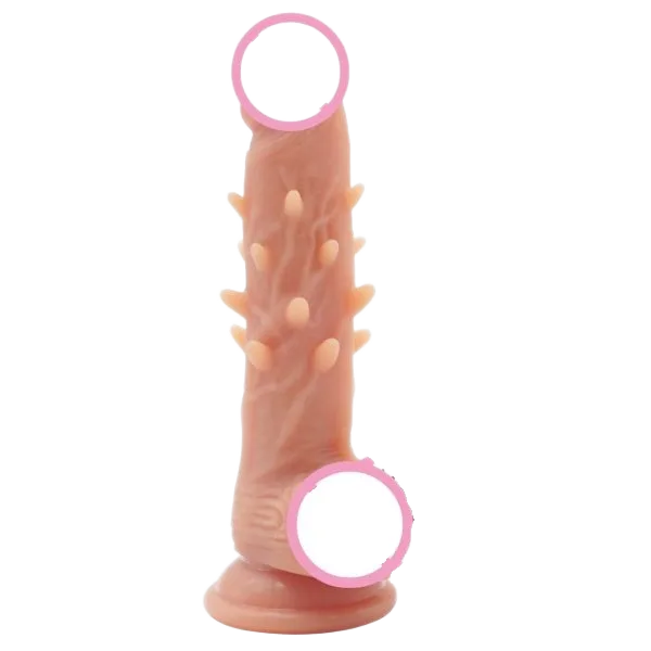 Soft Spiked Wall-Mounted Dildo Silicone Suction Base Pleasure