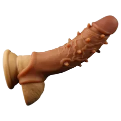 SoftSpikedDildoCondomPerfectLoveEnhancePleasure