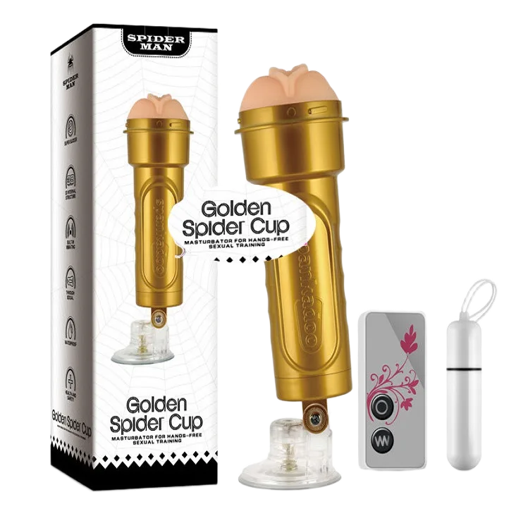 Spider Man Gold Wall-Mounted Vibrating Masturbator