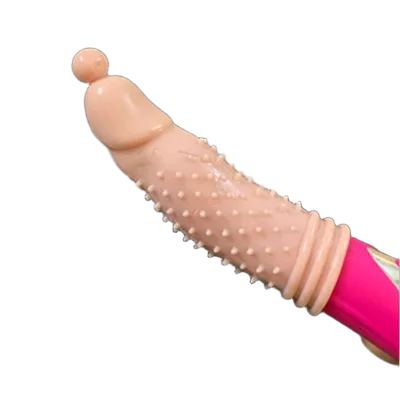 Spiked Vibrating Penis Sleeve Enhance Pleasure Silicone