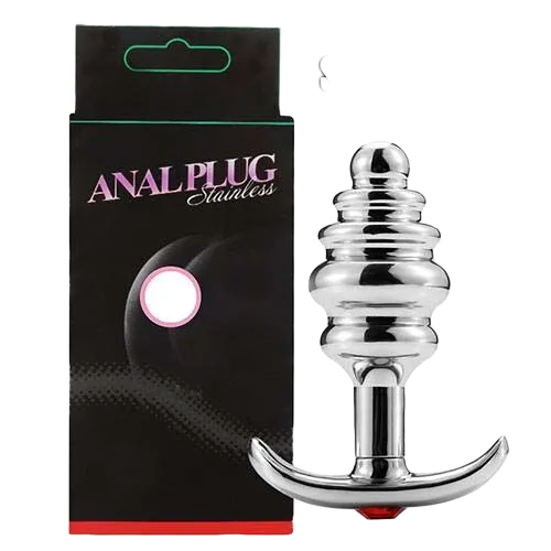 Spiral Gemmed Metal Anal Plug Prostate Sex Toy for Men