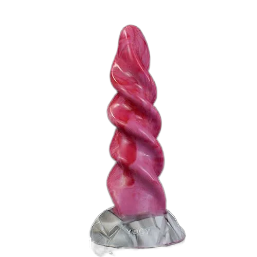 Spiral Silicone Anal Plug with Vibration Red Goris Color