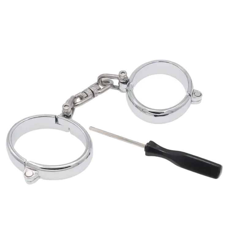 Stainless Steel BDSM Handcuffs Secure Adjustable Lock Durable Restraints