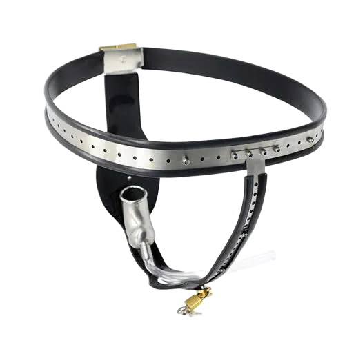 Stainless Steel T-Lock Male Chastity Belt for BDSM Play
