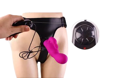 Strap-On Vibrating Silicone Dildo Textured for Lesbians