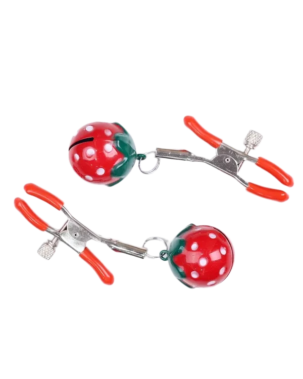 Strawberry Nipple Clips BDSM Metal Silicone Adjustable Pleasure