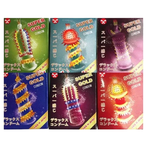 Super Gold Extra Ribbed Condom Enhance G-Spot Pleasure Soft