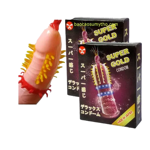 Super Gold Japanese spiked condom max pleasure G-spot stimulation