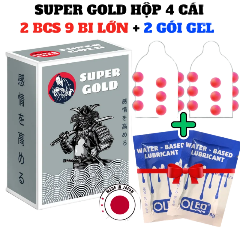 Super Gold Textured Condoms Pack of 2 with Lubricant Gel