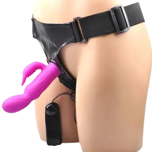 Super Vibrating Strap-On Dual Stimulator for Clitoris & Vagina