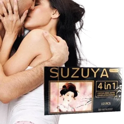 Suzuya 4 in 1 Ultra Thin Ribbed Condom Long Last Delay Japan Brand