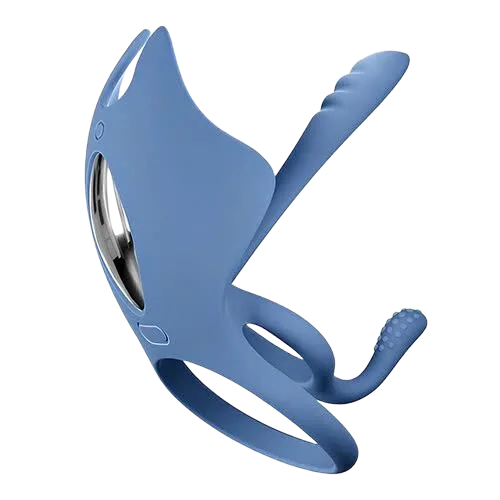 Svakom Barzillai Multi-Point Vibrating Ring for Couples Blue Silicone