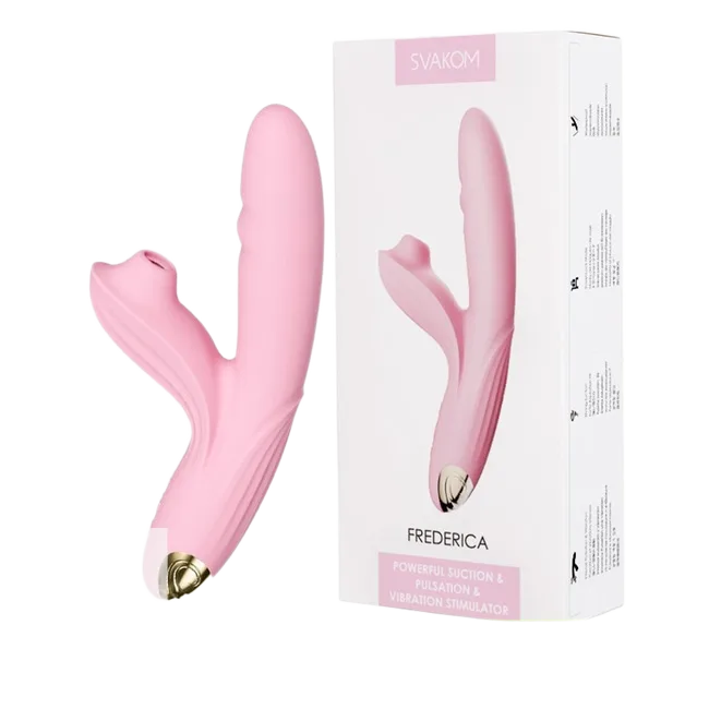 Svakom Frederica Heated Suction Vibrating Dildo for Couples