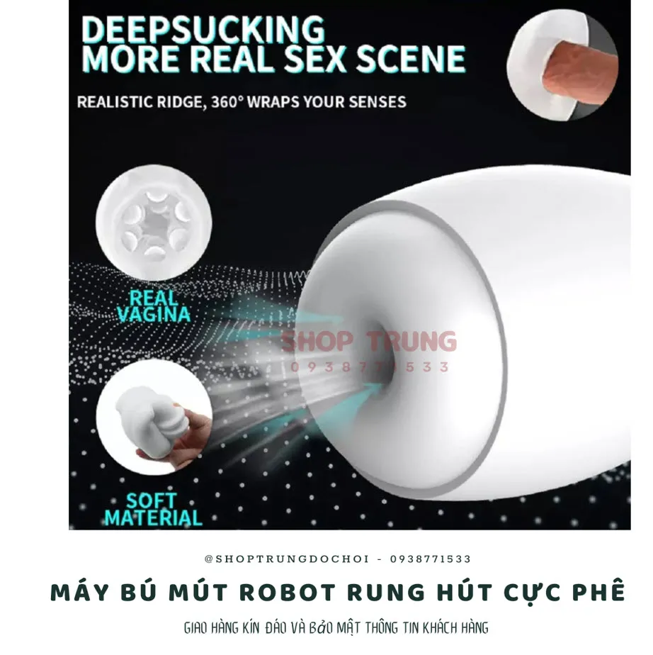 Cute Robot Automatic Sucking Vibrating Male Masturbator 10 Modes — photo 2