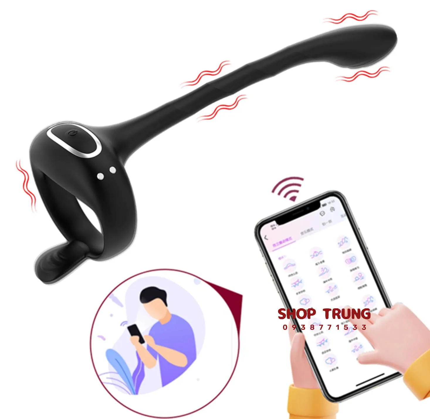 Remote-Controlled Vibrating Penis Ring for Anal Stimulation — photo 7