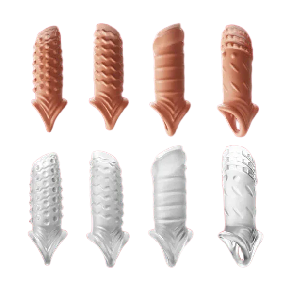 Textured Beaded Open Tip Sleeve Stimulate Both Partners Silicone Ring