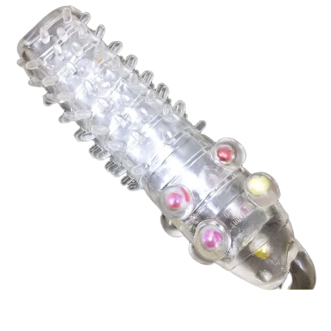 Textured Beaded Strap-On Condom Silicone