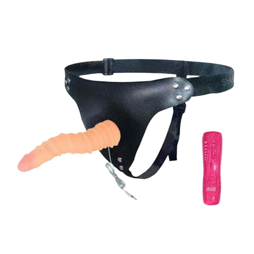 Textured Deep Vein Strap-On Dildo Vibrator Silicone Flex