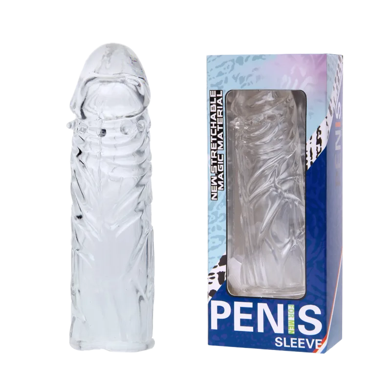 Textured Ribbed Penis Sleeve Condom Prolong Performance