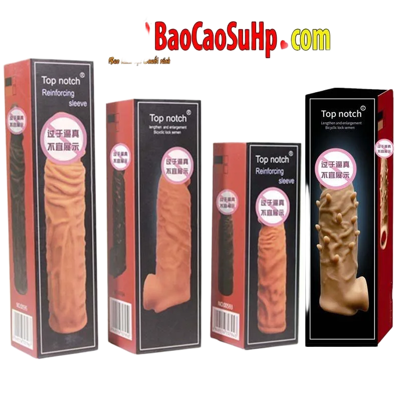 Top Notch textured condom with ring for size boost