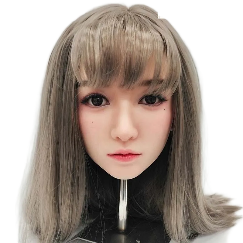 TPE Silicone Sex Doll Head With Hair Realistic Style
