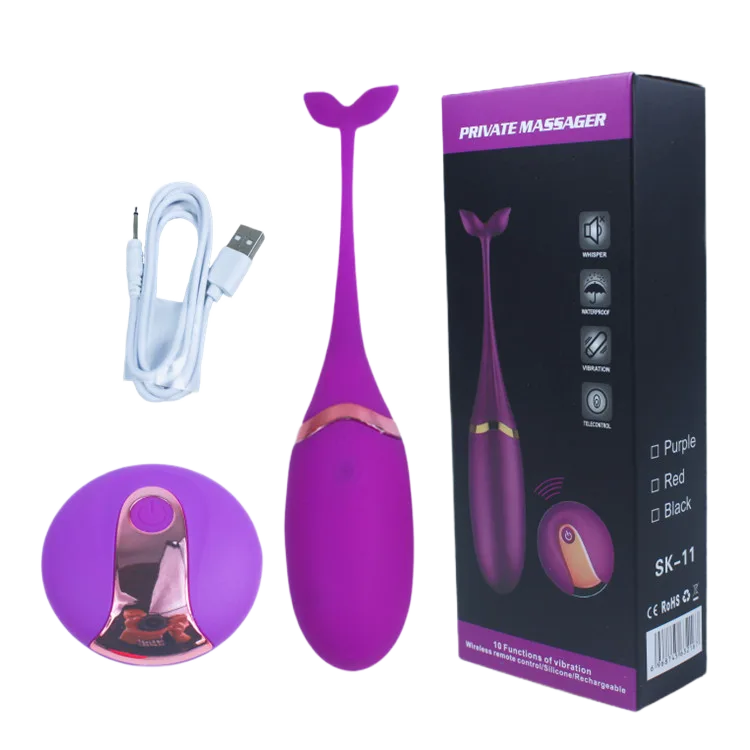 TR18 Dolphin Remote-Controlled Silicone Love Egg Vibrator