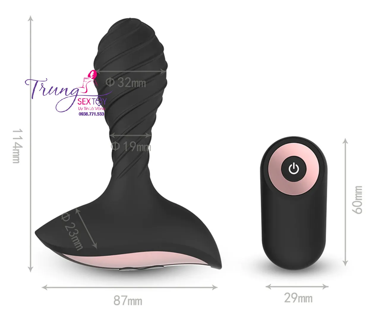 USB Rechargeable Silent Remote Prostate Massager Black — photo 3