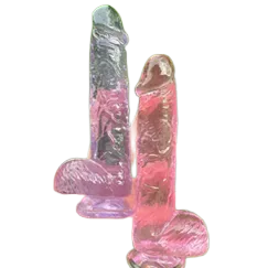 Transparent Colored Silicone Dildo 16cm Flexible