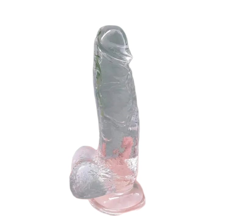 Transparent Large Wall-Mountable Silicone Dildo