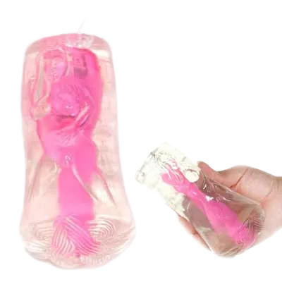 Transparent Pocket Vibrating Realistic Vaginal Masturbator