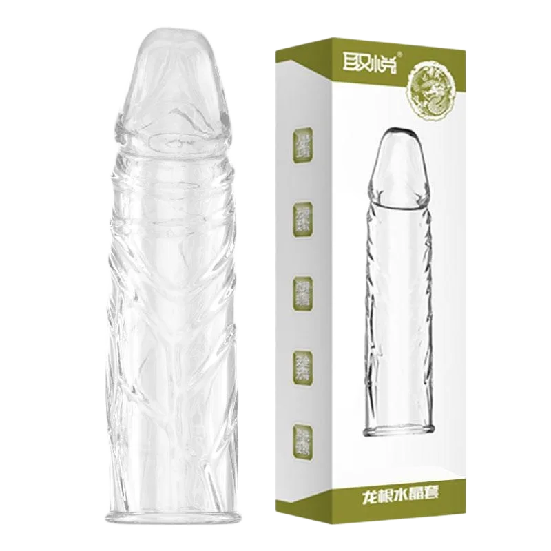 Transparent Ribbed Penis Sleeve No Vibration