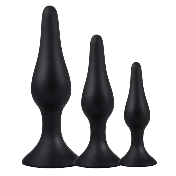 Triple Anal Plug Set Comfortable Silicone Beginner Prostate Pleasure Kit