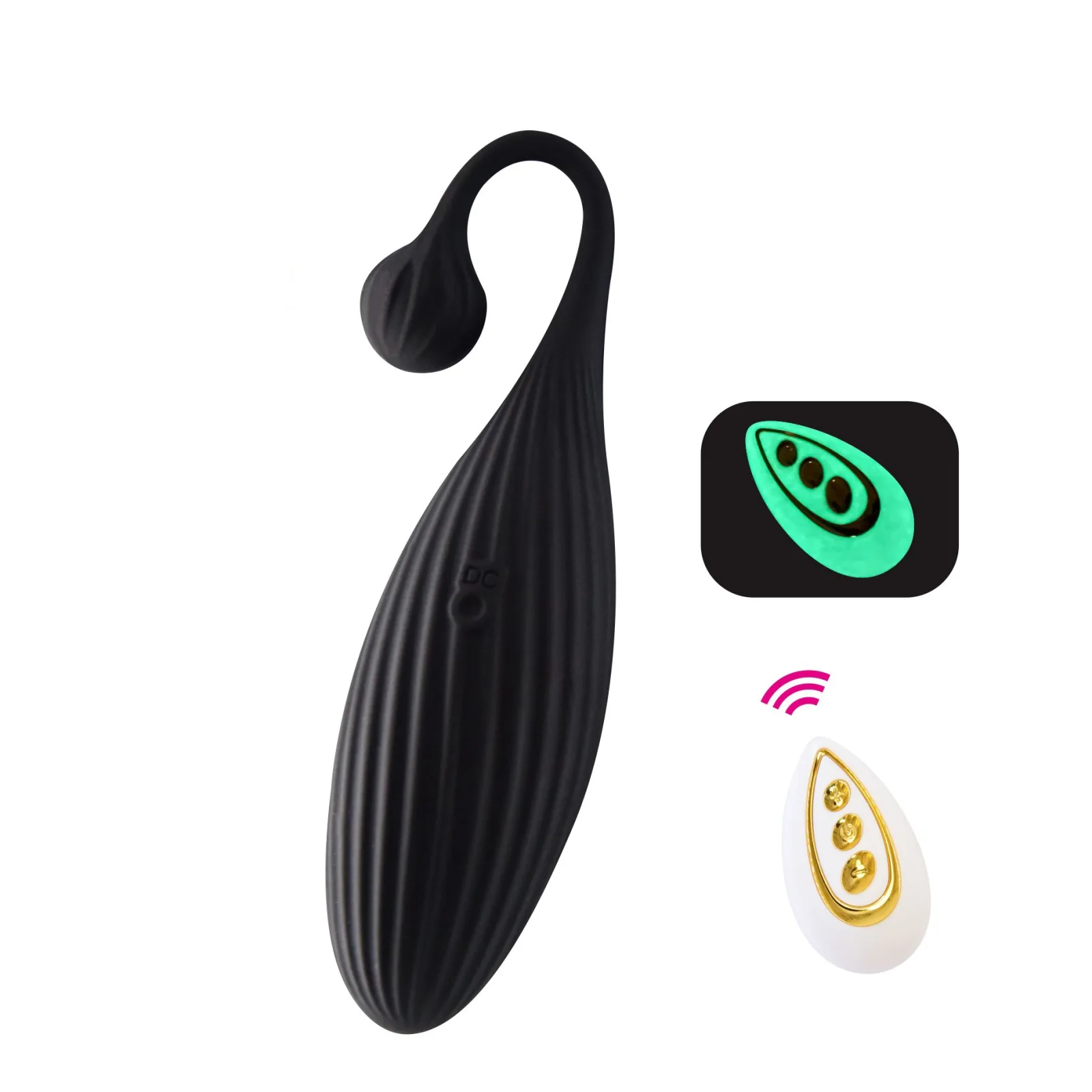 Dolphin Ribbed Remote Control Waterproof Silicone Egg — photo 5