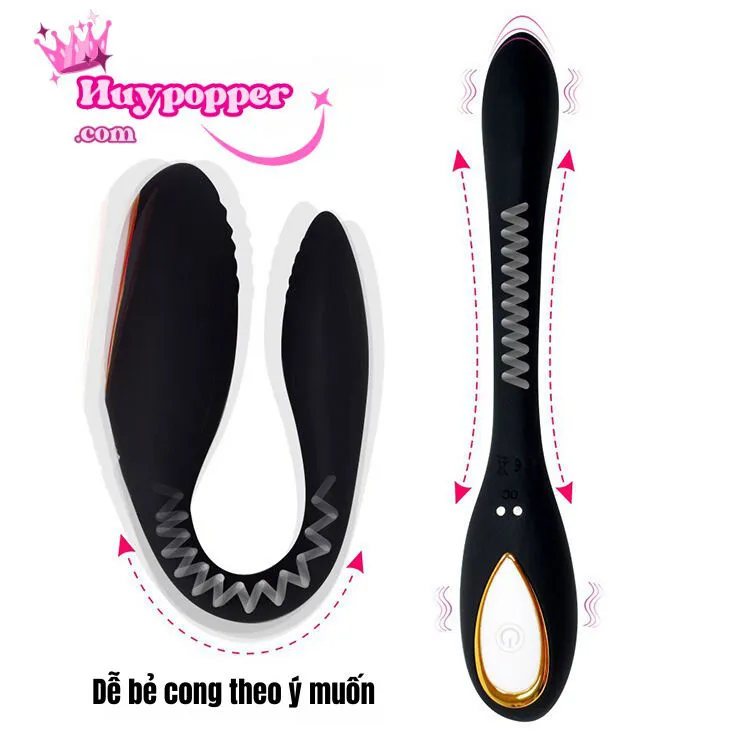 Remote Control C-shaped Double Motor Vibrator USB Rechargeable — photo 2