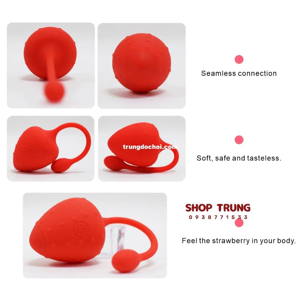 Strawberry-Shaped Remote Control Vibrating Love Egg 9 Speeds — photo 7