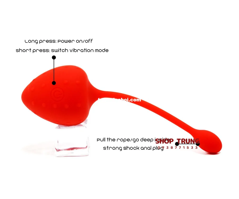 Strawberry-Shaped Remote Control Vibrating Love Egg 9 Speeds — photo 3