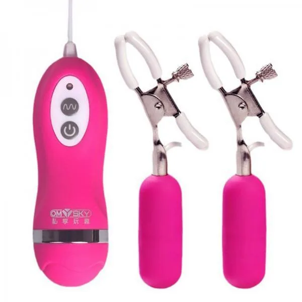 Omysky Dual Vibrating Clip-On Nipple Egg Dual Pleasure