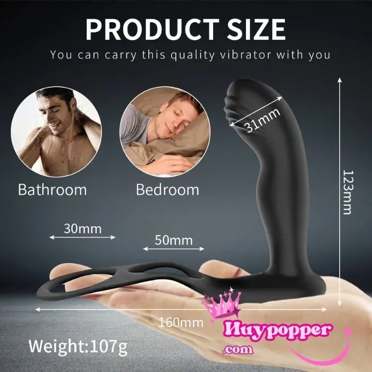 Male Anal Vibrator with Cockring Coro Prostate Stimulation Silicone — photo 3