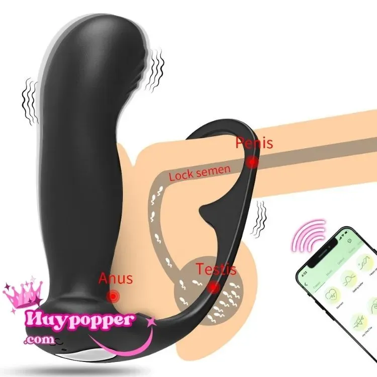 Male Anal Vibrator with Cockring Coro Prostate Stimulation Silicone — photo 5