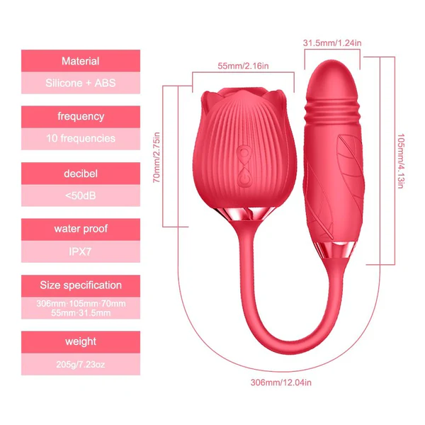 Rose-Shaped 10 Mode USB Silicone Vibrating Egg Waterproof — photo 7