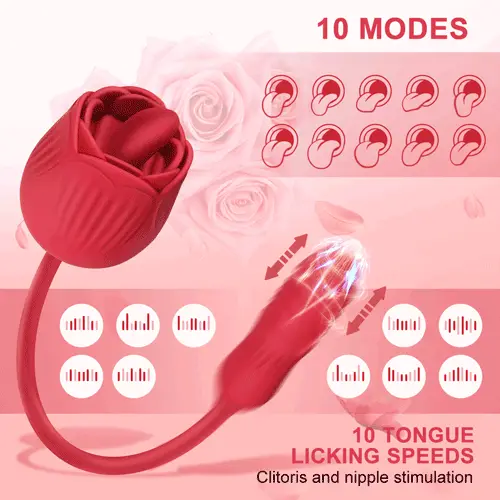 Rose Tongue Licking Vibrator G-Spot Clitoral Stimulator — photo 4