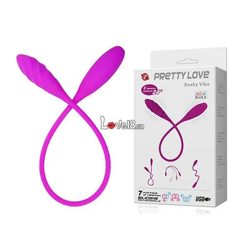 Snaky Double-Ended Vibrating Silicone Dildo 60cm — photo 2