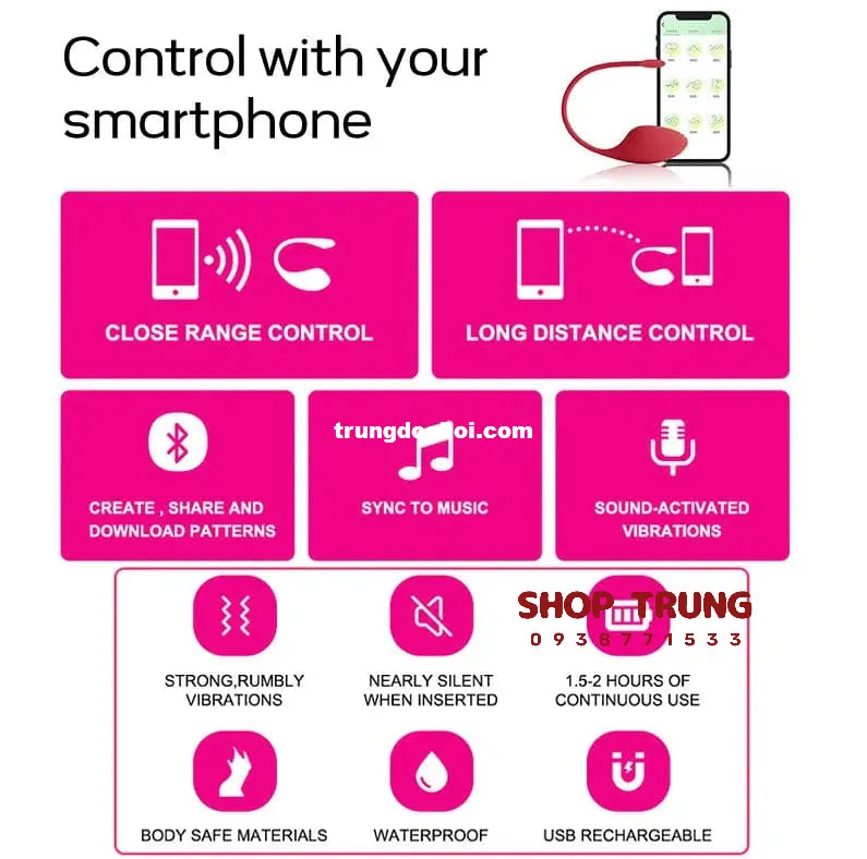 Succubus App-Controlled Waterproof Egg Vibrator 9 Mode Intense — photo 4
