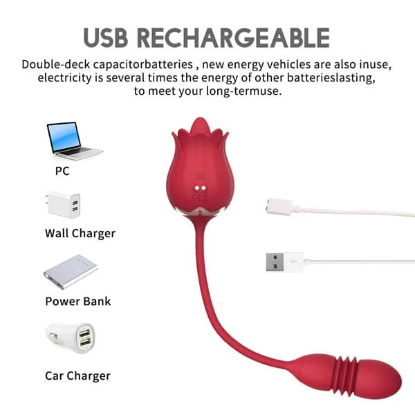 OEM Dual-Head Rose Vibrator Automatic Sucking Oral Simulation — photo 3