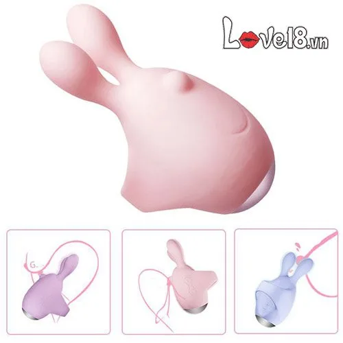 Jupin Bunny Ear Finger Vibrator Multicolor Silicone — photo 4