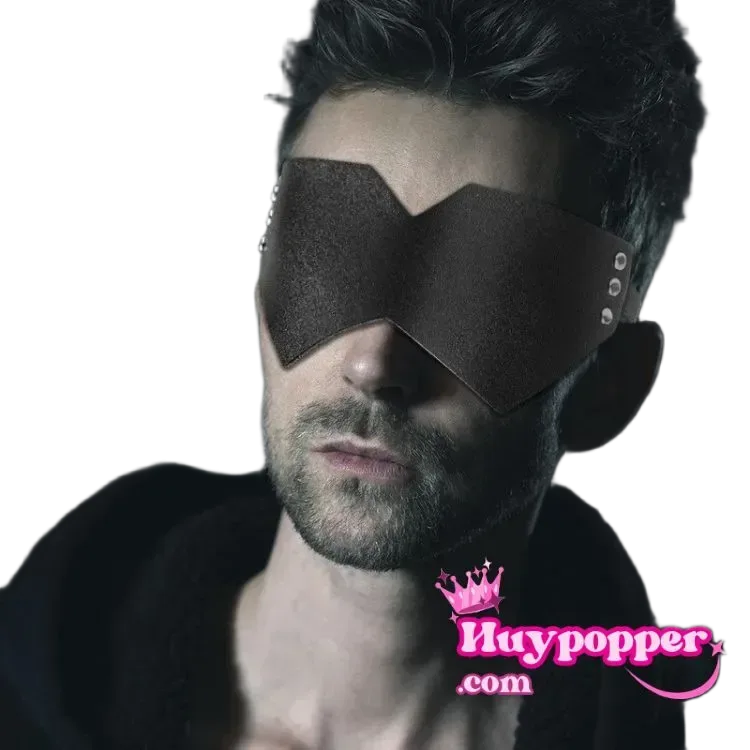 Tururu Masculine PU Leather Blindfold BDSM Accessory Comfortable Fit