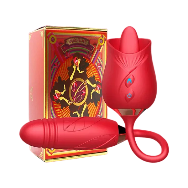 Two-End Rose Vibrator Thrust Licking Female Pleasure Toy